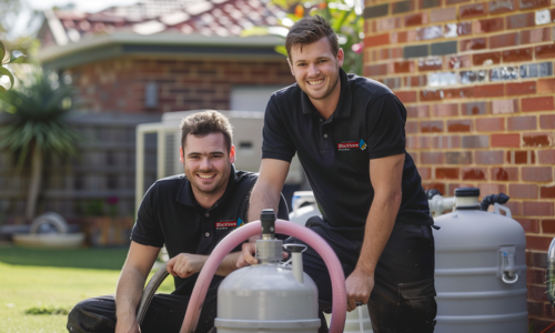 Two plumbers performing pipe relining in Denistone. Reliable service by Plumber Denistone.